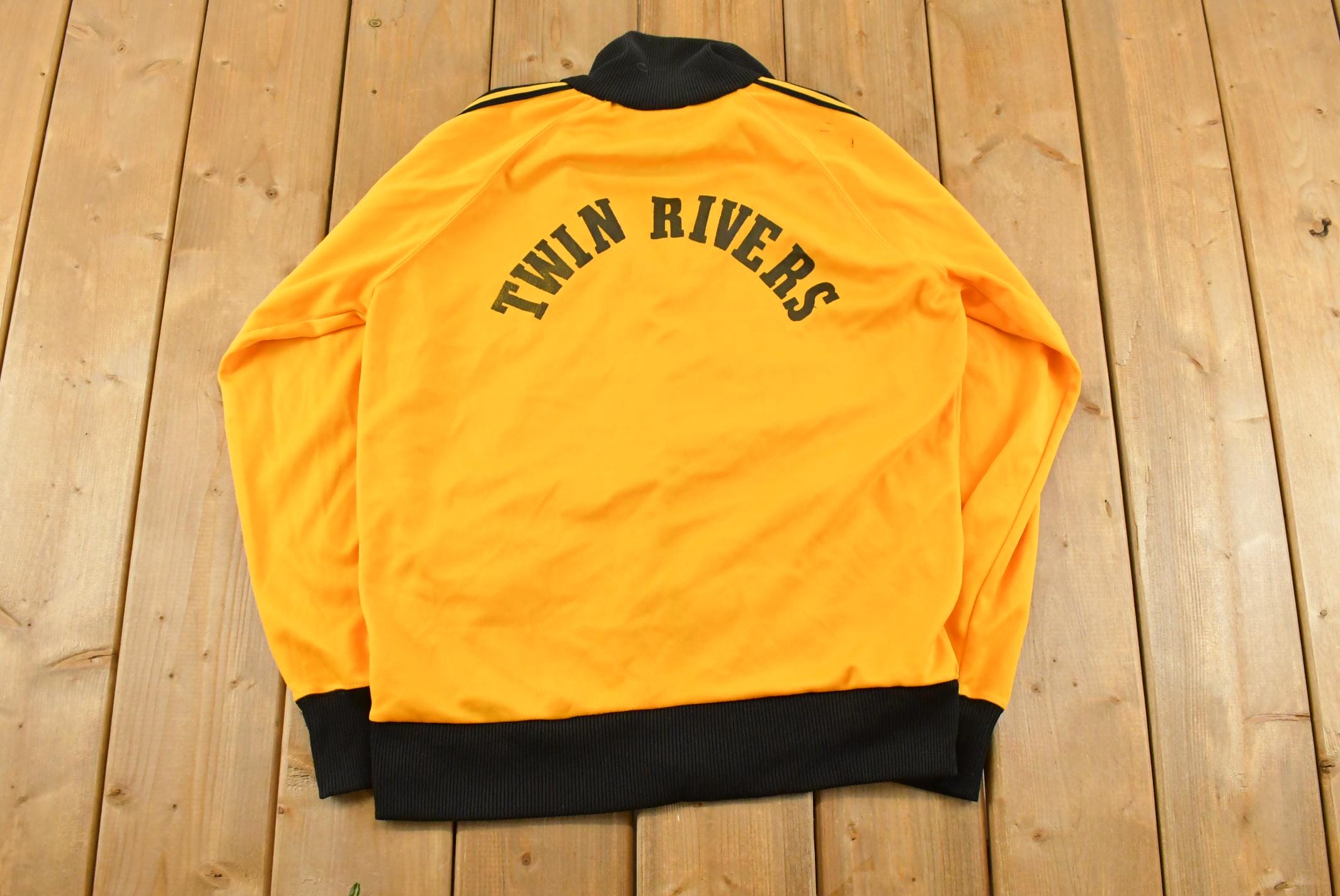 Vintage 1980s Tonix Twin Rivers Baseball Track Jacket Sweatshirt Men's Large