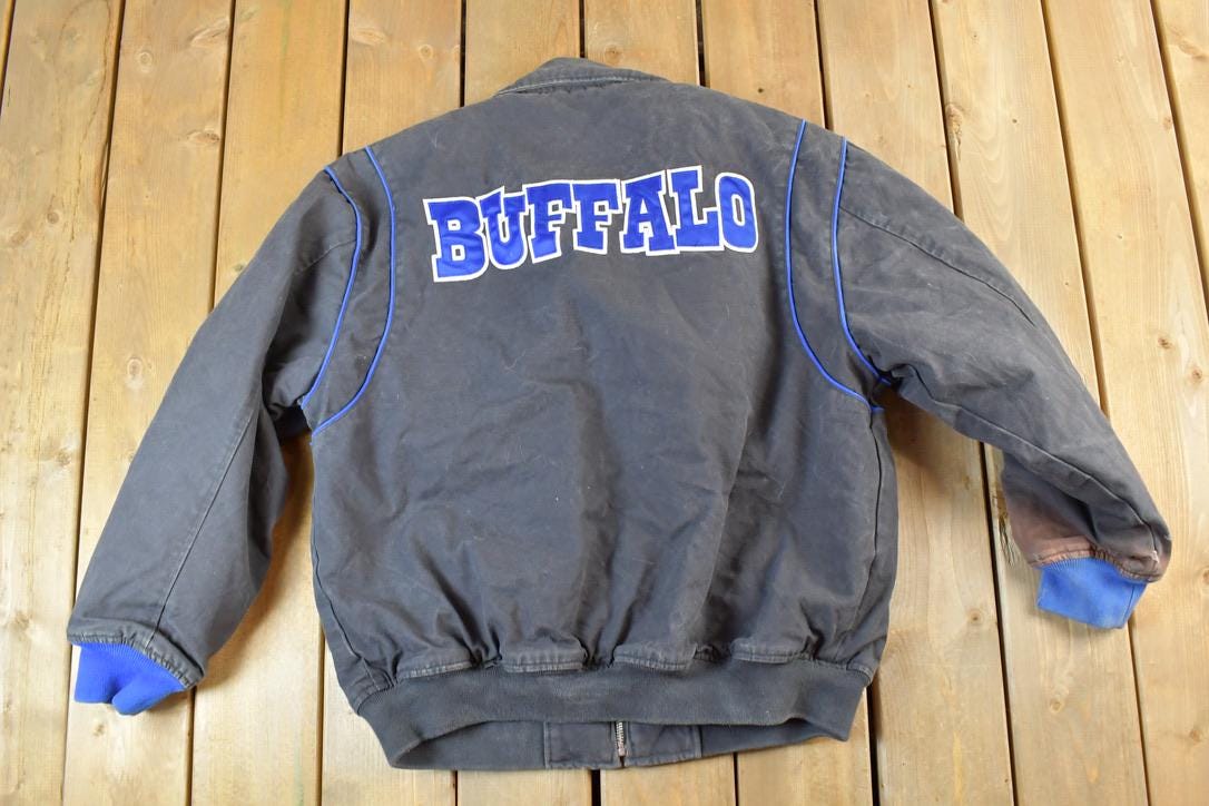 Vintage 1990s Buffalo Blues University Denim NCAA Jacket
