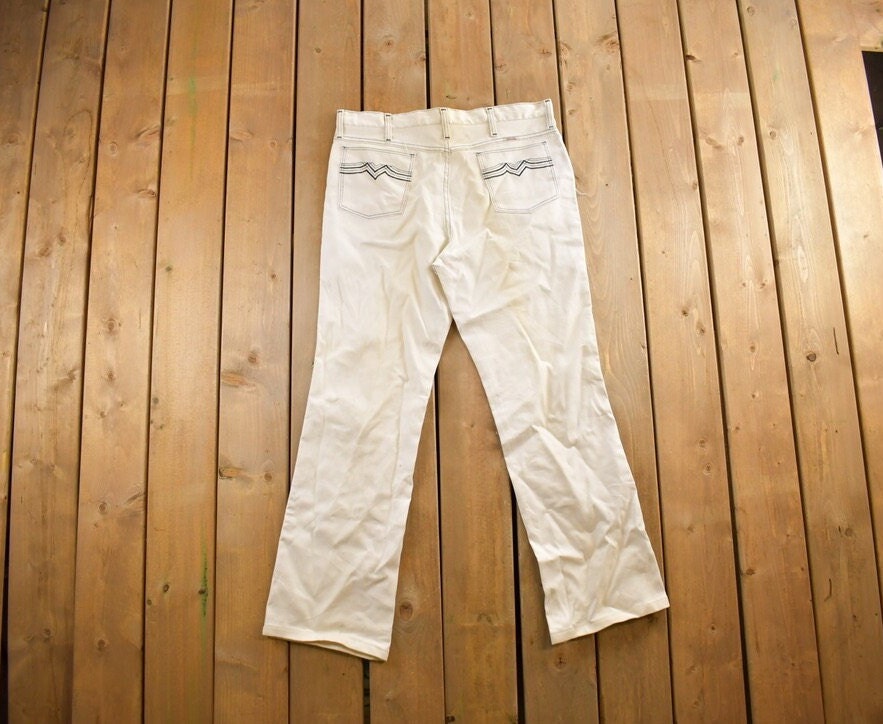 Vintage 1980s Sheplers White Denim Jeans Size 38x30