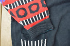 Vintage 1990s Knit Abstract Pattern Turtleneck Sweater