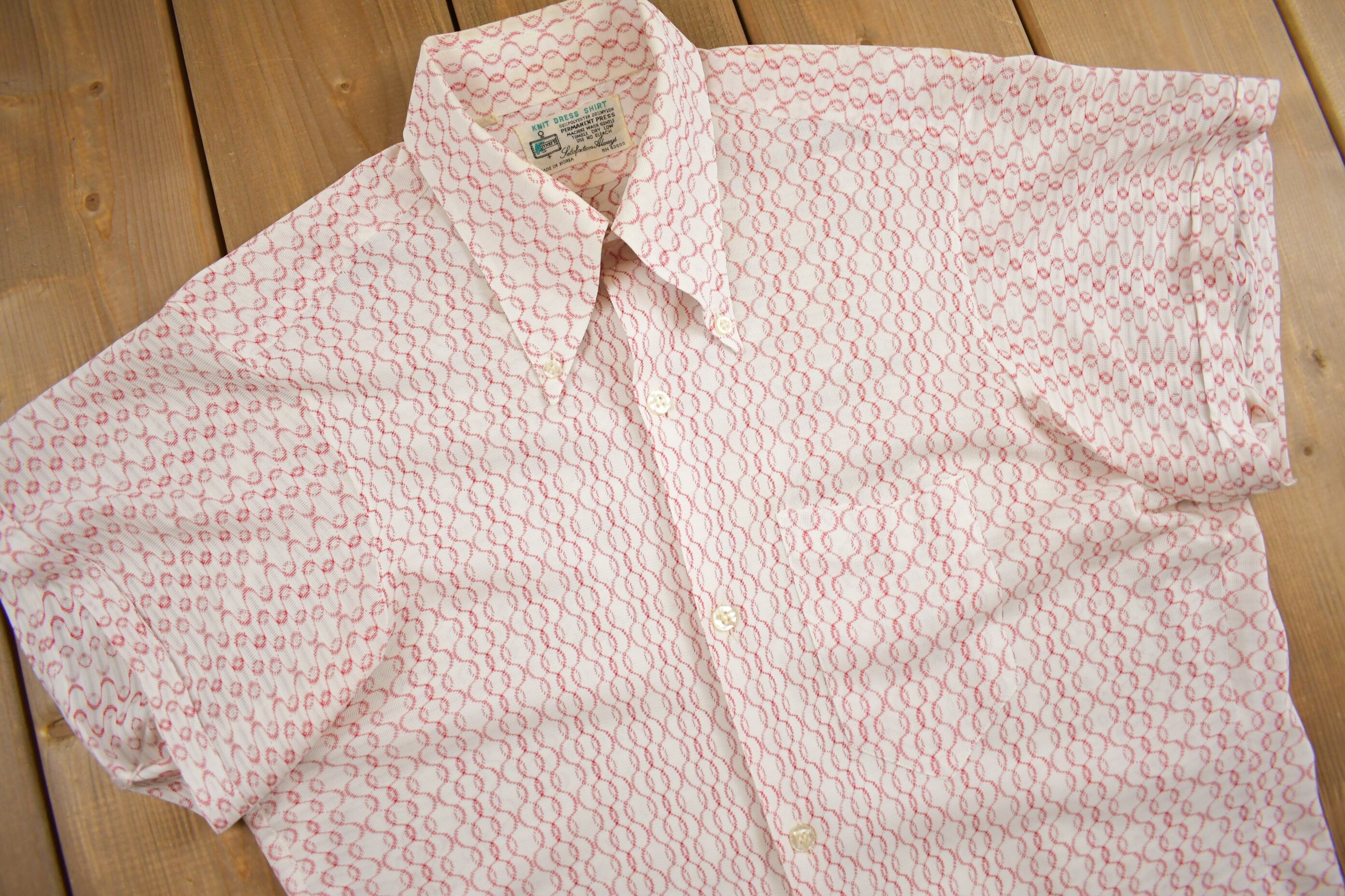Vintage 1970s K Mart Women's Knit Dress Shirt