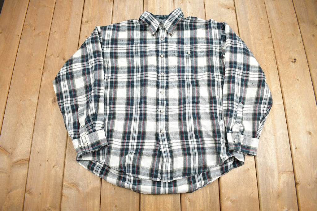 Vintage 1990s Donnelly's Plaid Flannel Button Up Shirt  1990s Button Up  Vintage Flannel  Plaid Shirt  Button Down