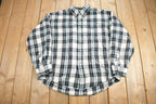 Vintage 1990s Donnelly's Plaid Flannel Button Up Shirt  1990s Button Up  Vintage Flannel  Plaid Shirt  Button Down