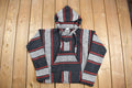 Vintage 1990s Hooded Pullover Striped Knit Poncho Blanket Hoodie  90s Hoodie  Vintage Sweater  Earth Rug  90s Mexican Poncho