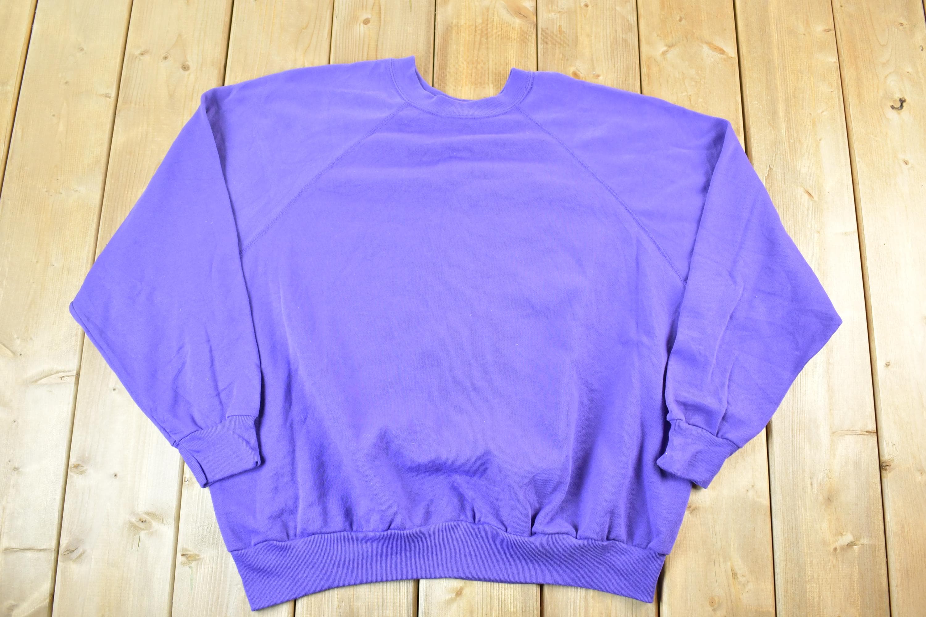 Vintage 1990s Blank Purple Crewneck Sweatshirt Mens XXL