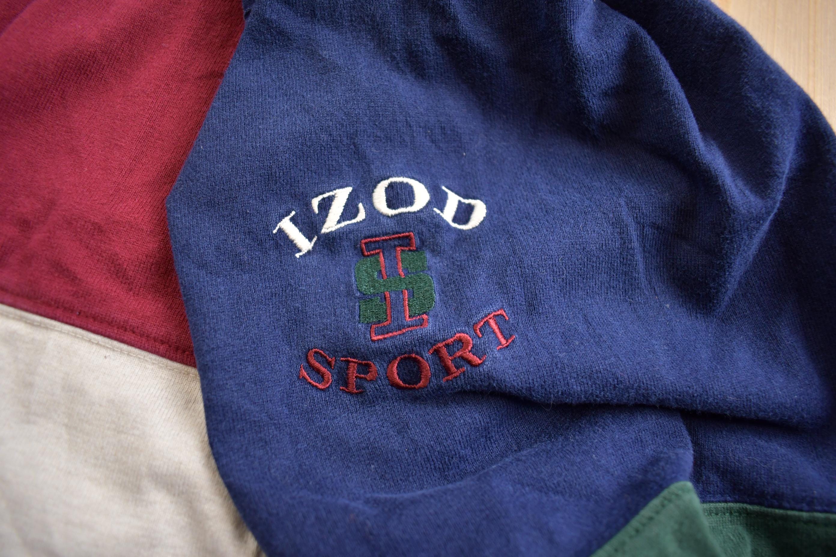 Vintage 1990s IZod Color Block Embroidered Blank Button Up Shirt
