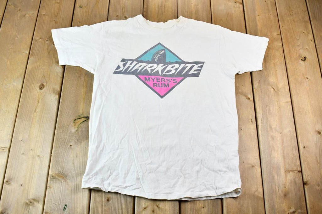 Vintage Early 1990s Myers' Rum Shark Bite Single Stitch Graphic T-Shirt