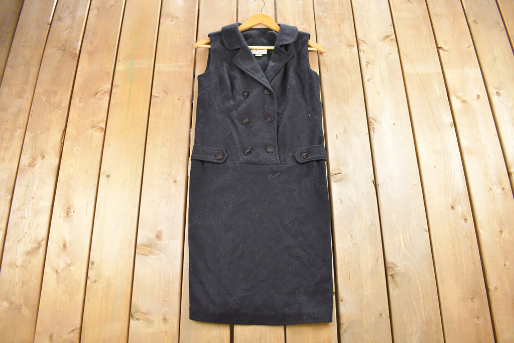 Vintage 1970s Sleeveless Shirt Dress
