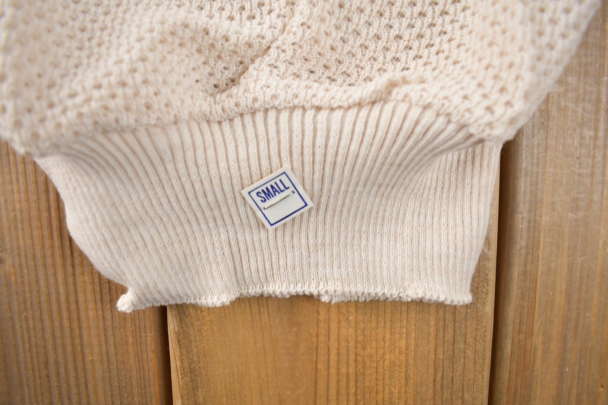 True Vintage 1960s Deadstock Miss Scotch English Short Sleeve Lace Knit Sweater