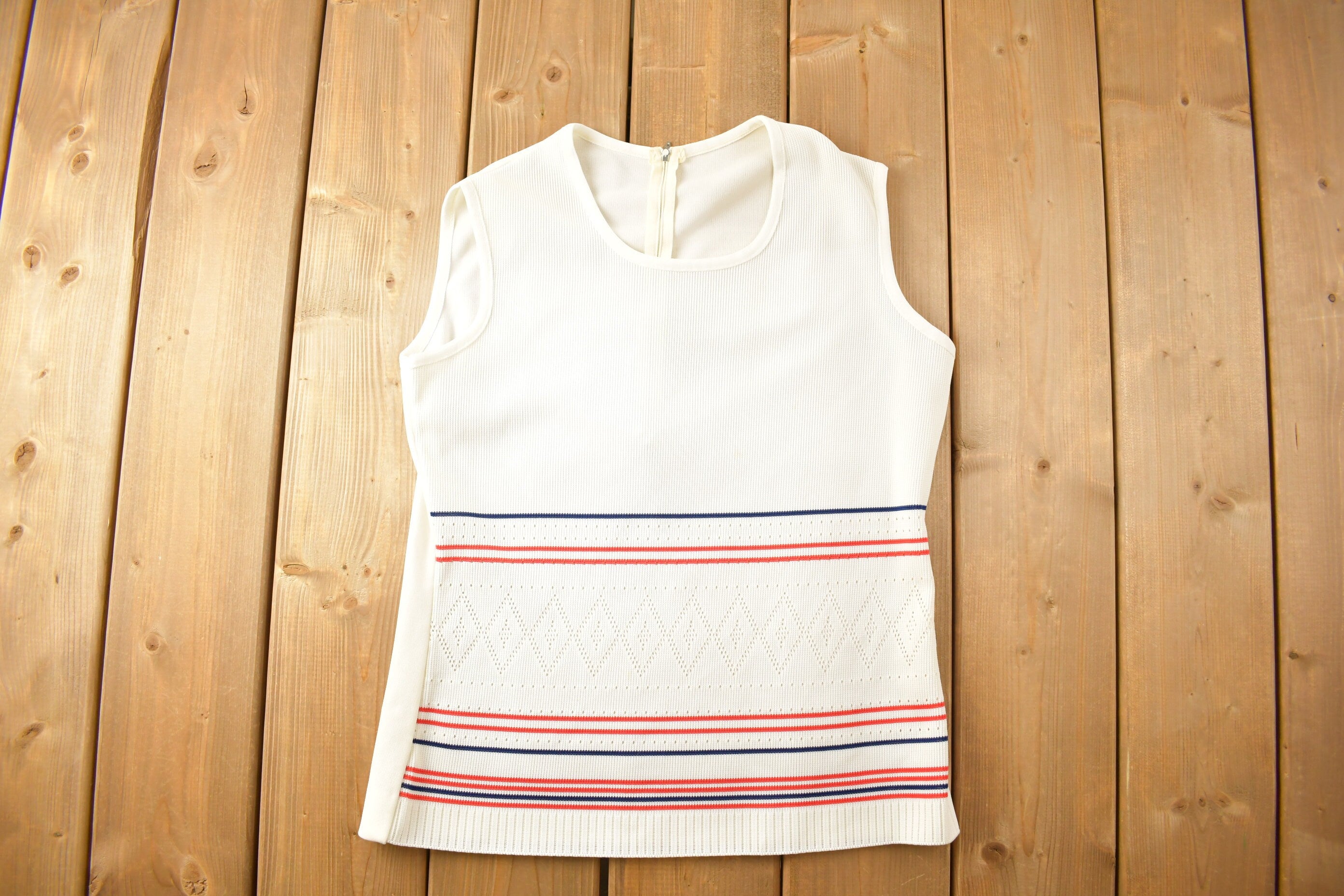 Vintage 1990s Striped Pattern Women's Tank Top
