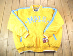 Vintage 1990s Deadstock NBA Hardwood Classics MPLS Minneapolis Lakers Satin Button Up Windbreaker Basketball Jacket