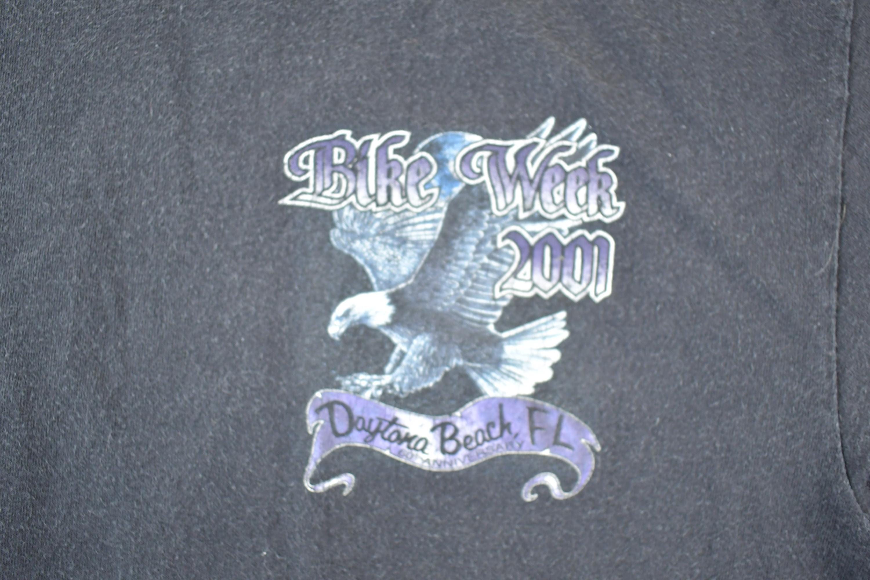 Vintage 2001 Daytona Beach Bike Week FAB Eagle Souvenir Single Stitch Graphic Print T-Shirt Made In