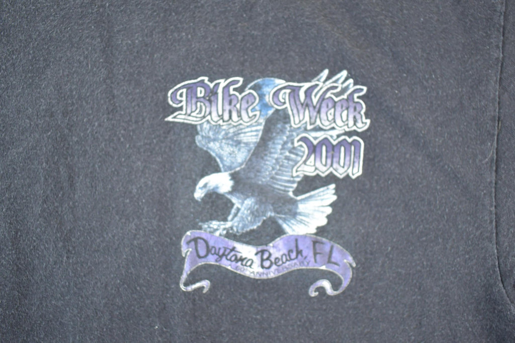 Vintage 2001 Daytona Beach Bike Week FAB Eagle Souvenir Single Stitch Graphic Print T-Shirt Made In