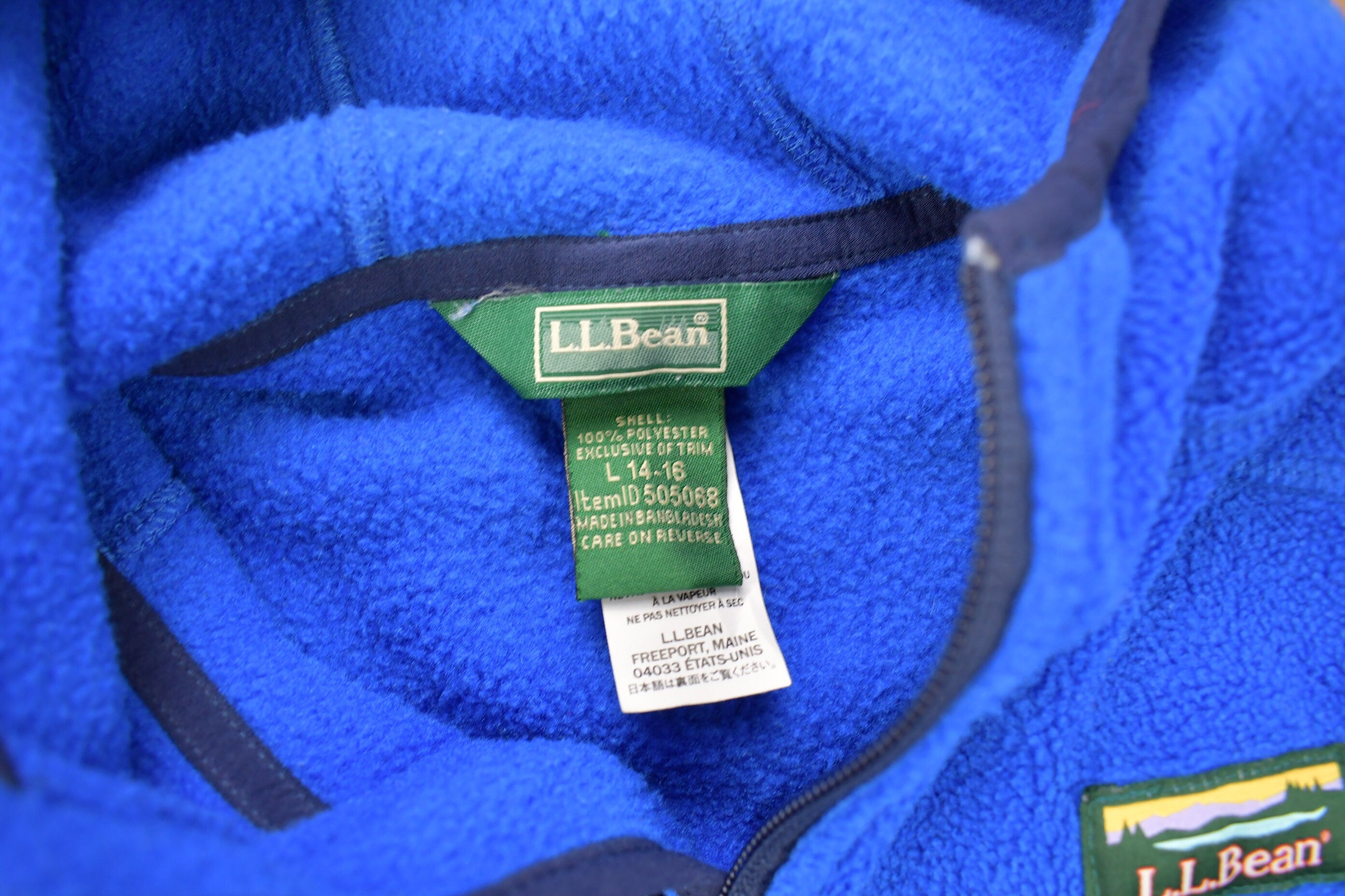 Vintage 1990s LL Bean Kids Size Full Zip Fleece Sweater