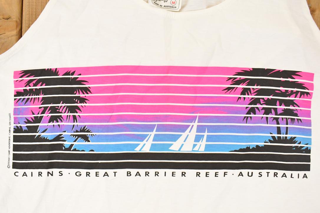 Vintage 1990s Great Barrier Reef Souvenir Surfing Tank Top Men's M