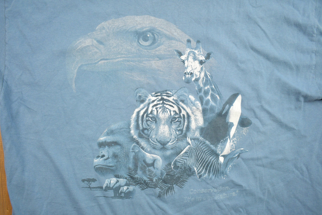 Vintage 1990s Busch Gardens Animal Family Graphic T-Shirt