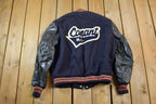 Vintage 1986 Canat H.S State Playoffs Leather & Wool Varsity 88 Captain Jacket Made In USA