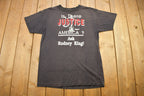 Vintage 1990s Rodney King Justice Theme Graphic 3D Emblem T-Shirt