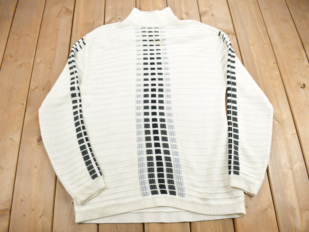 Vintage 1990s Syllables Knit Mockneck Sweater