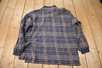 Vintage 1990s Club Room Quarter Button Plaid Collared Crewneck Sweatshirt Size M