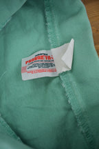 Vintage 1990s Blank Turquoise Flame Resistant Cotton Button Up Shirt