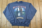 Vintage 1990s Soaring Eagle Wild Mountain Wilderness Expedition Outdoorsman Crewneck Sweatshirt