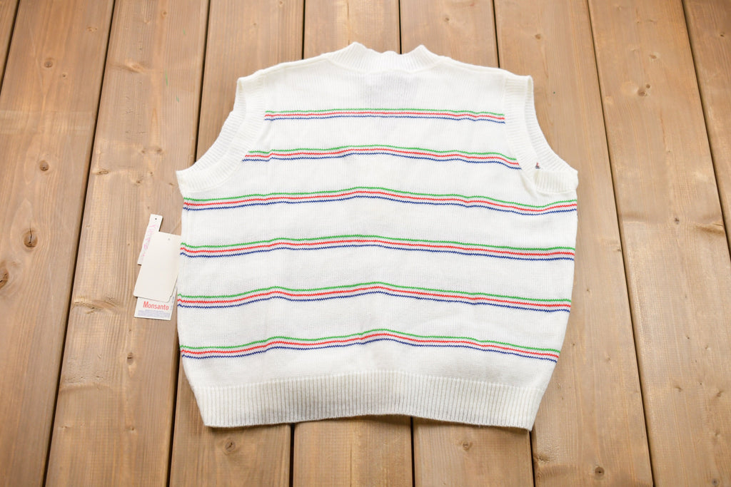 Vintage 1990s Sweet Tree Striped Knitted Sweater Vest