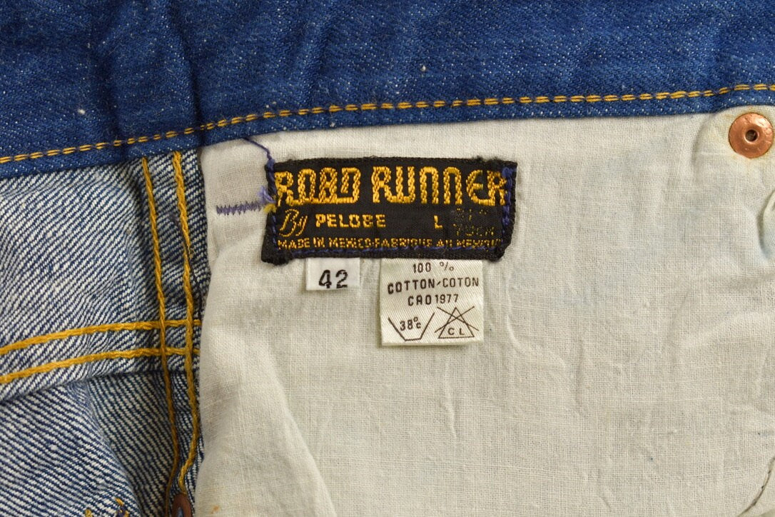 Vintage 1970s Road Runner Flare Jeans Size 38 x 34 / Vintage Denim / Streetwear / Vintage Denim / Vintage Jeans / Dead Stock