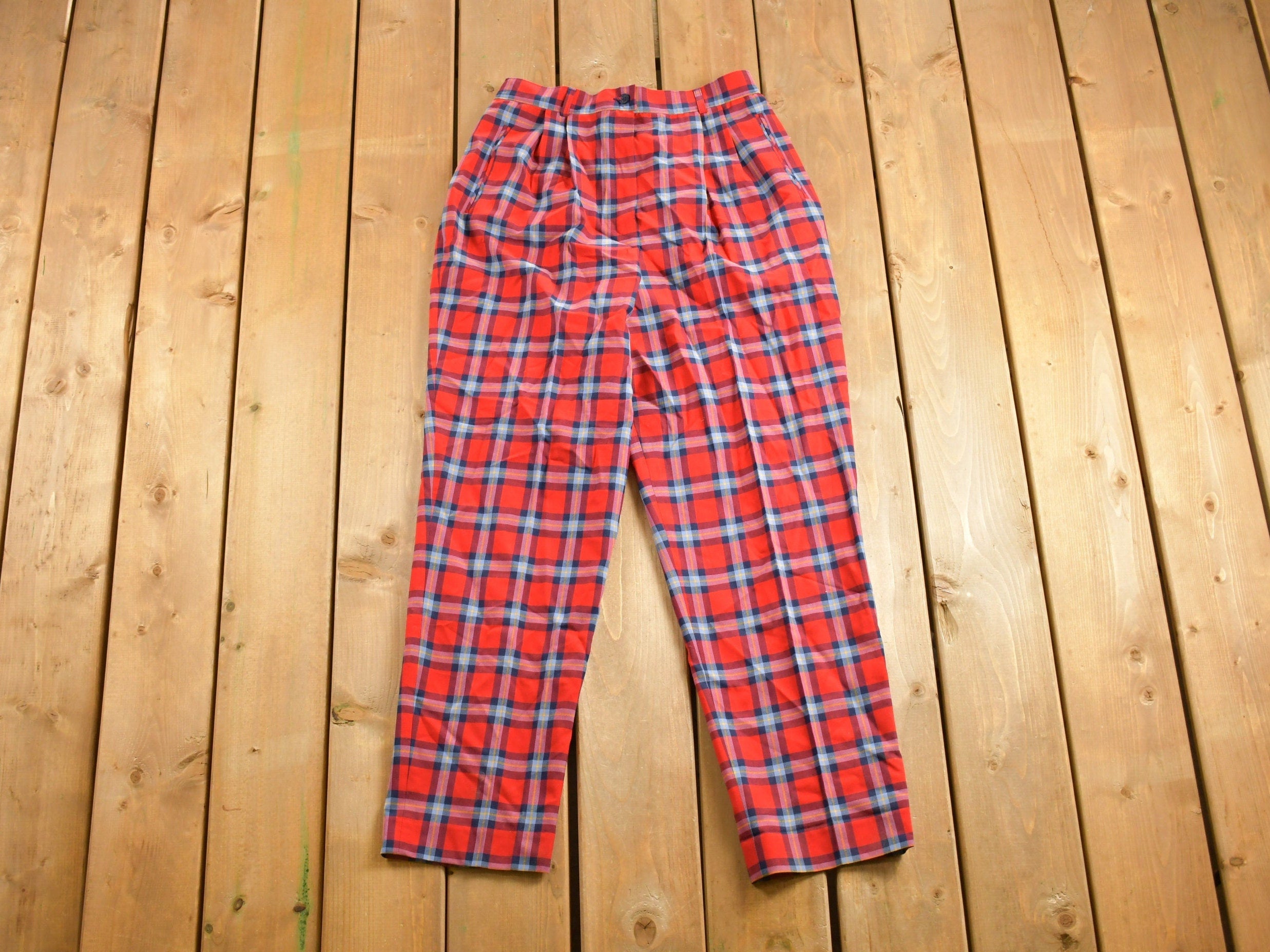 Vintage 1960s Pendleton Plaid Pants Size 29 x 30