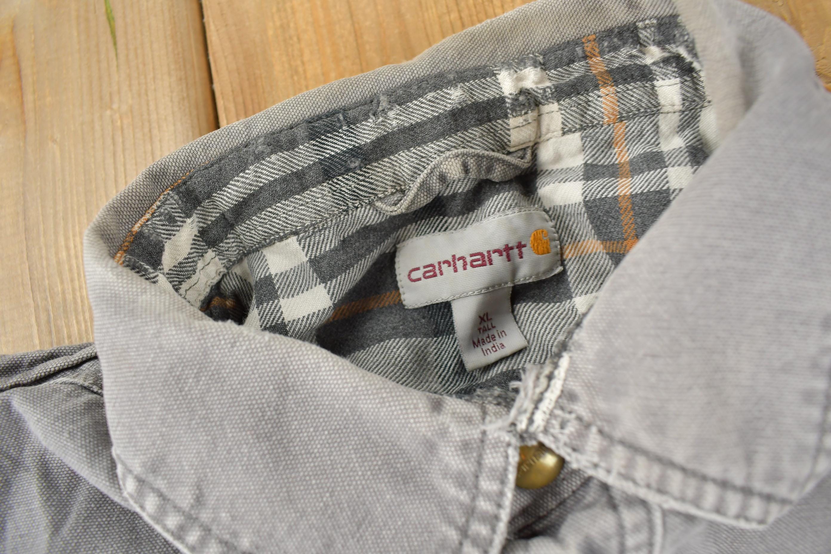Vintage Y2K Plaid Lined Thrashed Carhartt Button Up Shirt