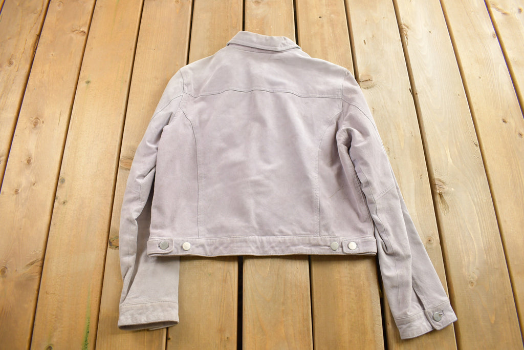Vintage 1990s Paul Harris Designs Suede Trucker Jacket