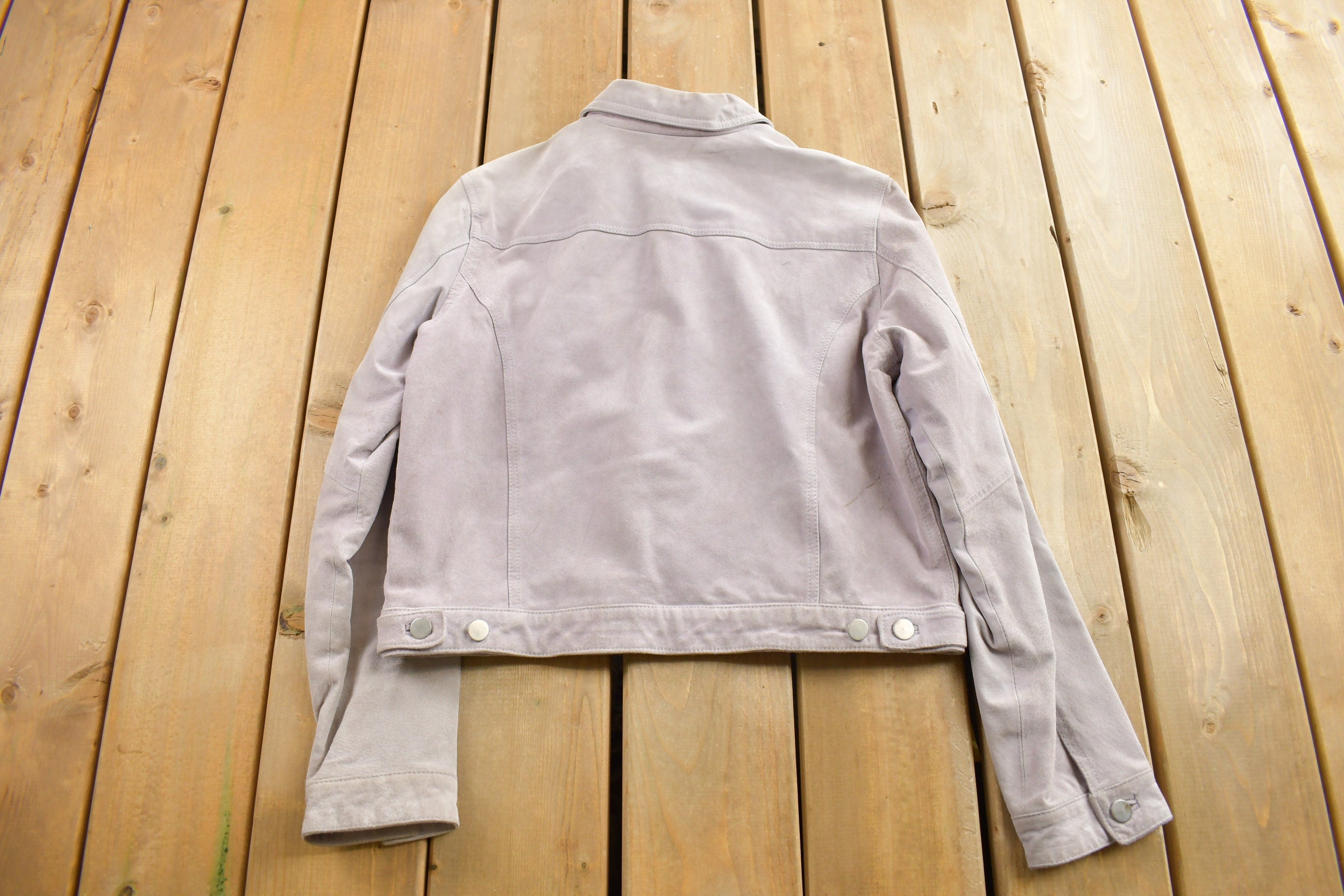 Vintage 1990s Paul Harris Designs Suede Trucker Jacket