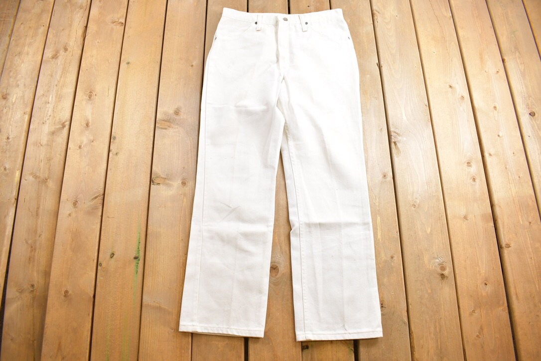 Vintage 1980s White Rustler Jeans Size 32 x 29.5