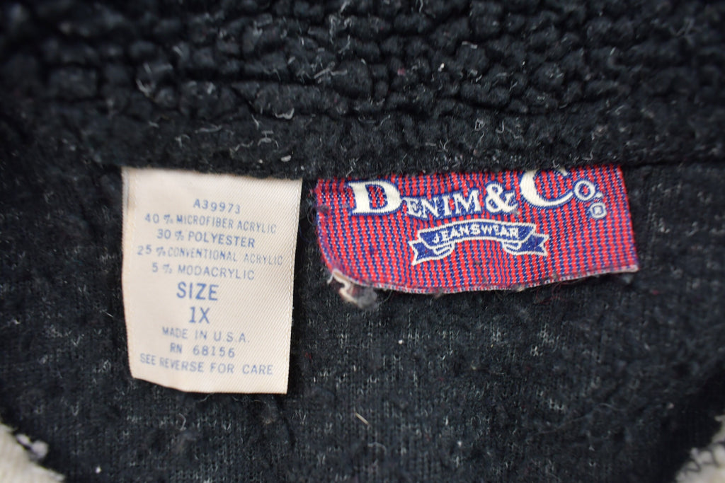 Vintage 1990s Denim & Co Button Up Fleece Sweater