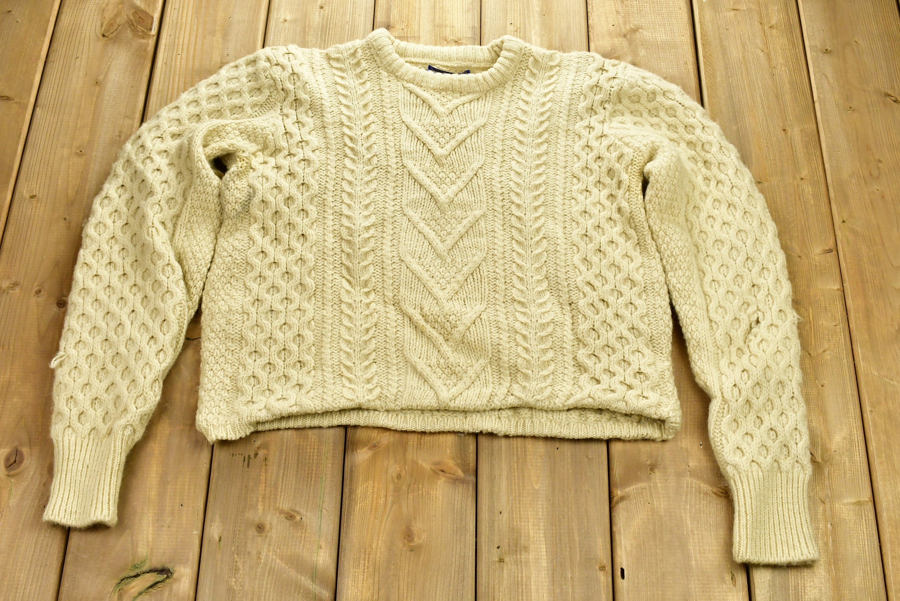 Vintage Pendleton 1980s Cropped Cable Knit Sweater
