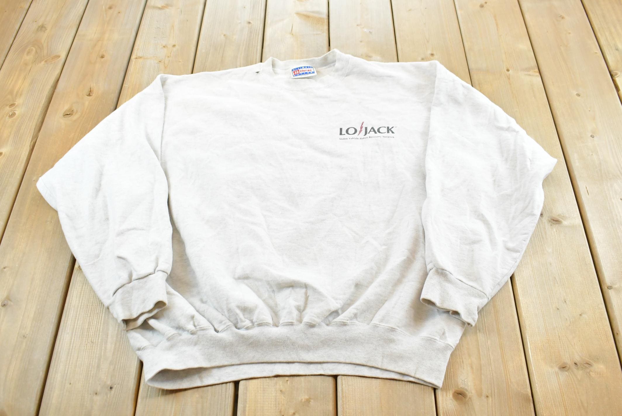 Vintage 1990s LoJack Stolen Vehicle Prevention Promotional Sweatshirt Mens L / Hanes / 90s Sweater / Theft / Crime