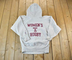 Vintage 1990s Champion Reverse Weave Women's Rugby Hoodie Sweatshirt