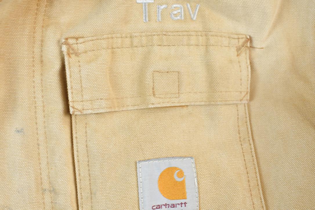 Vintage 1990s Carhartt Perfectly Distressed Collared Work Jacket Made In USA