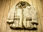 Vintage 1980s Sears The Mens Store Shearling Leather Coat