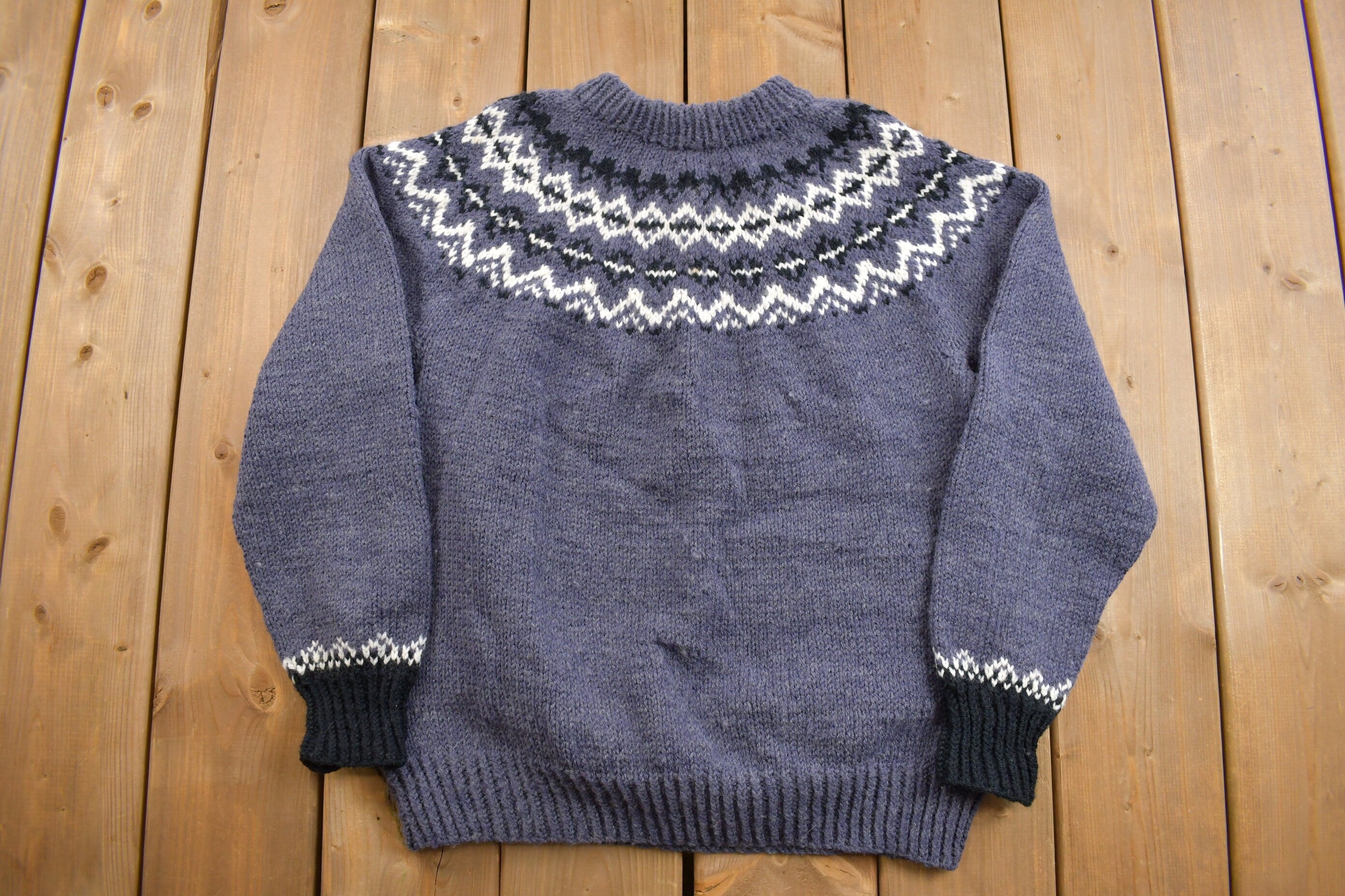 Vintage 1980s Nordic Knit Sweater Apres Ski