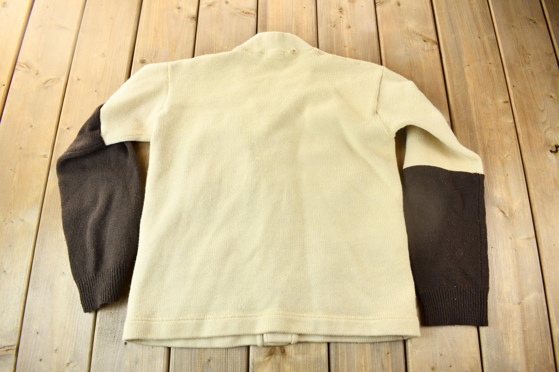 Vintage 1950s 100% Wool Collegiate Cardigan Knit Sweater