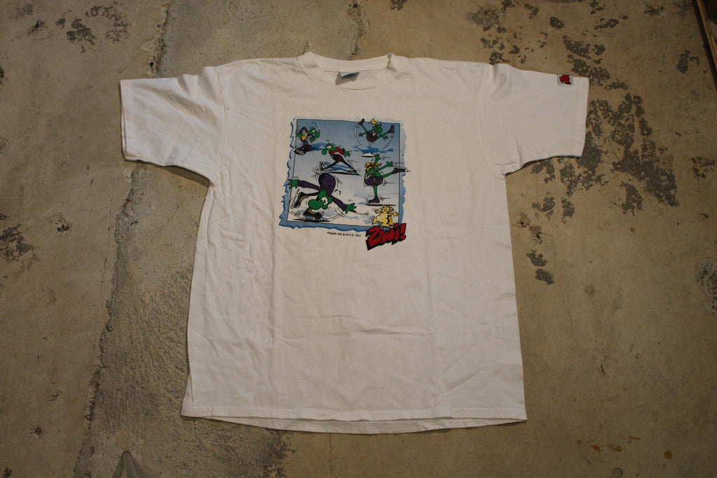 Vintage 1995 T-Shirt ZWI Comic Strip Ice Skating T Shirt