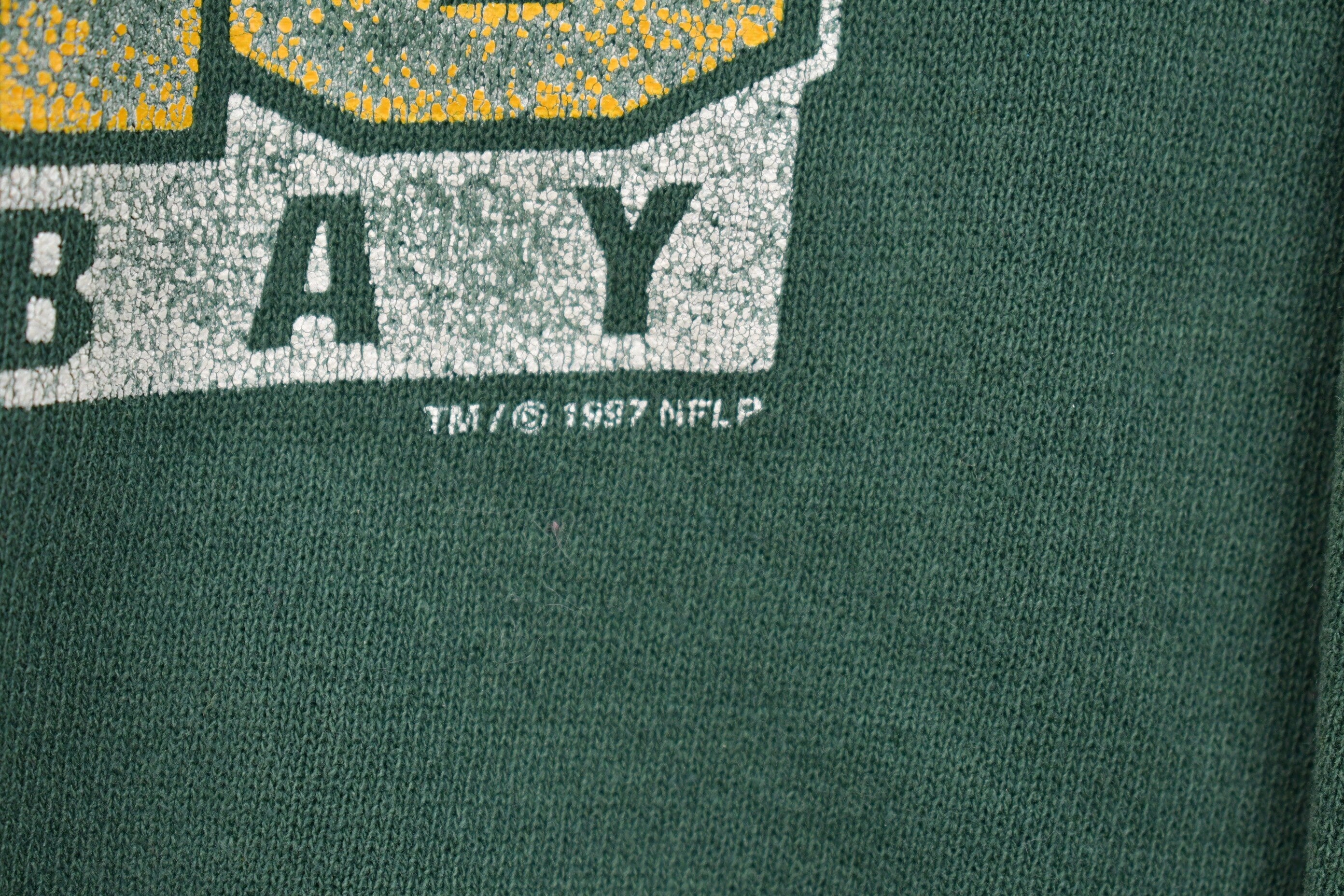 Vintage 1997 Off Centered Green Bay Packers NFL Crewneck Sweatshirt
