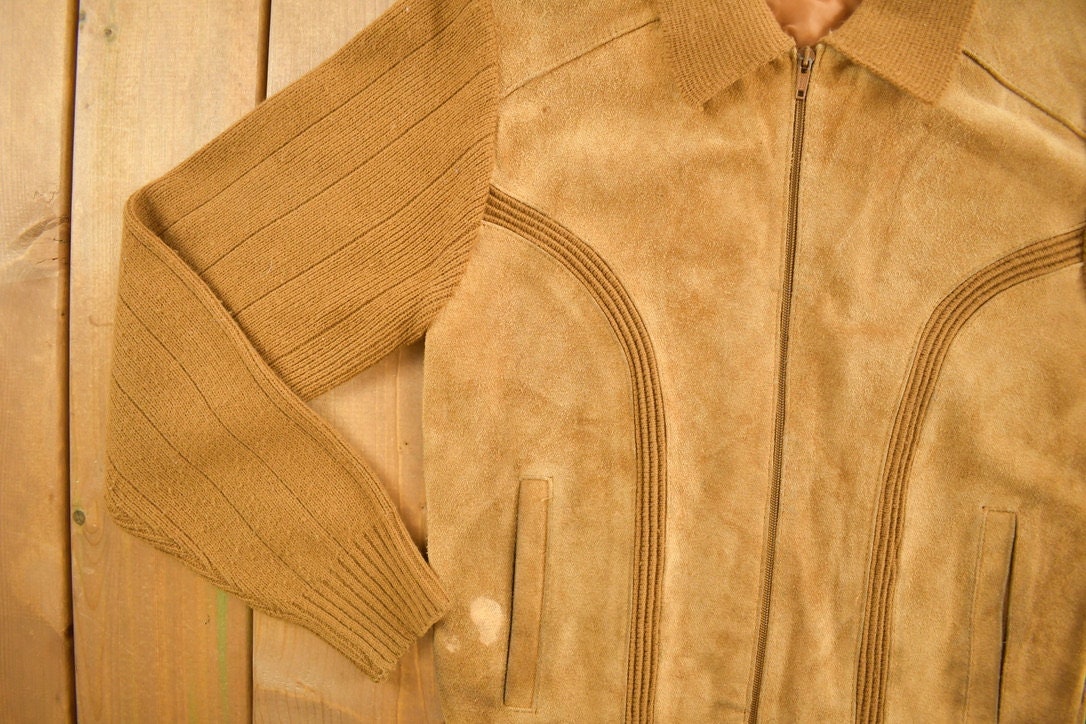 Vintage 1970s SportsWear Suede Jacket / Zip Up / Sears Jacket / Collared / Streetwear / Suede Jacket / Vintage Suede Jacket