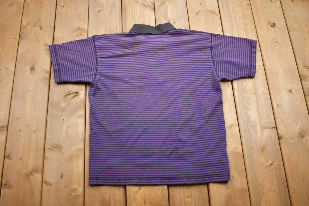 Vintage 1990s Striped Collared T Shirt