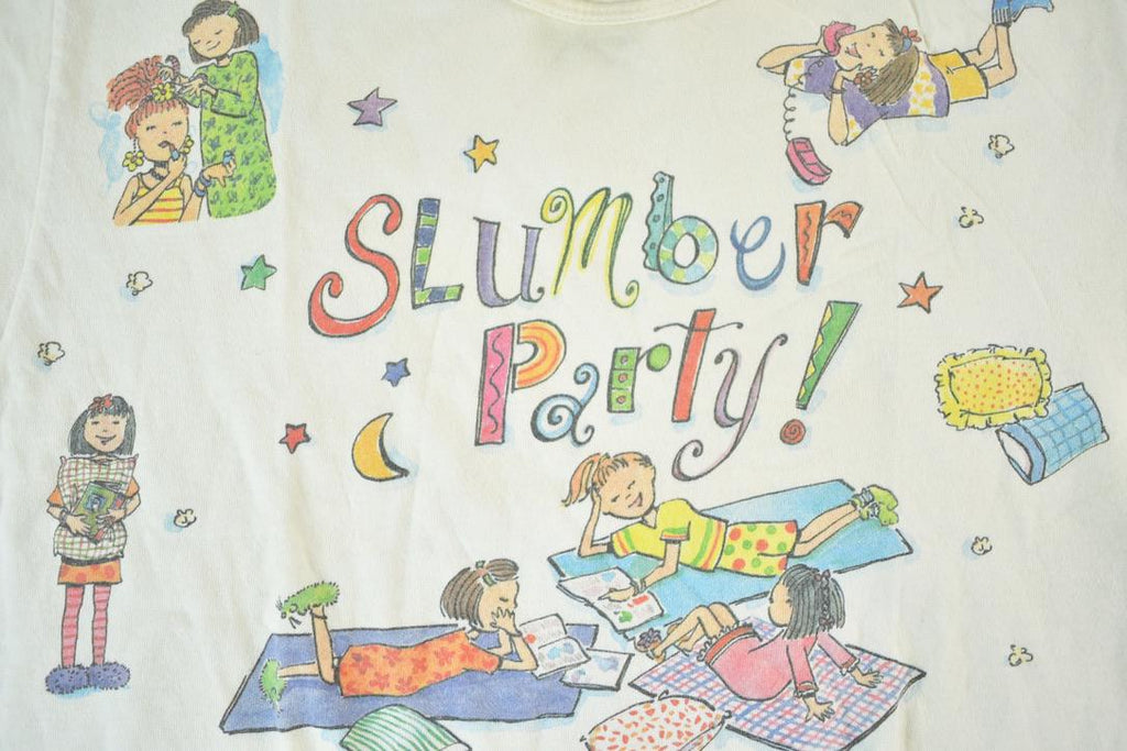 Vintage 1990s Slumber Party Oversized AOP Souvenir Single Stitch Graphic Print T-Shirt Made In