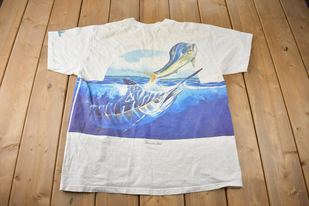 Vintage 1990s Spearfish Single Stitch Wrap Around Graphic T-Shirt Made In USA