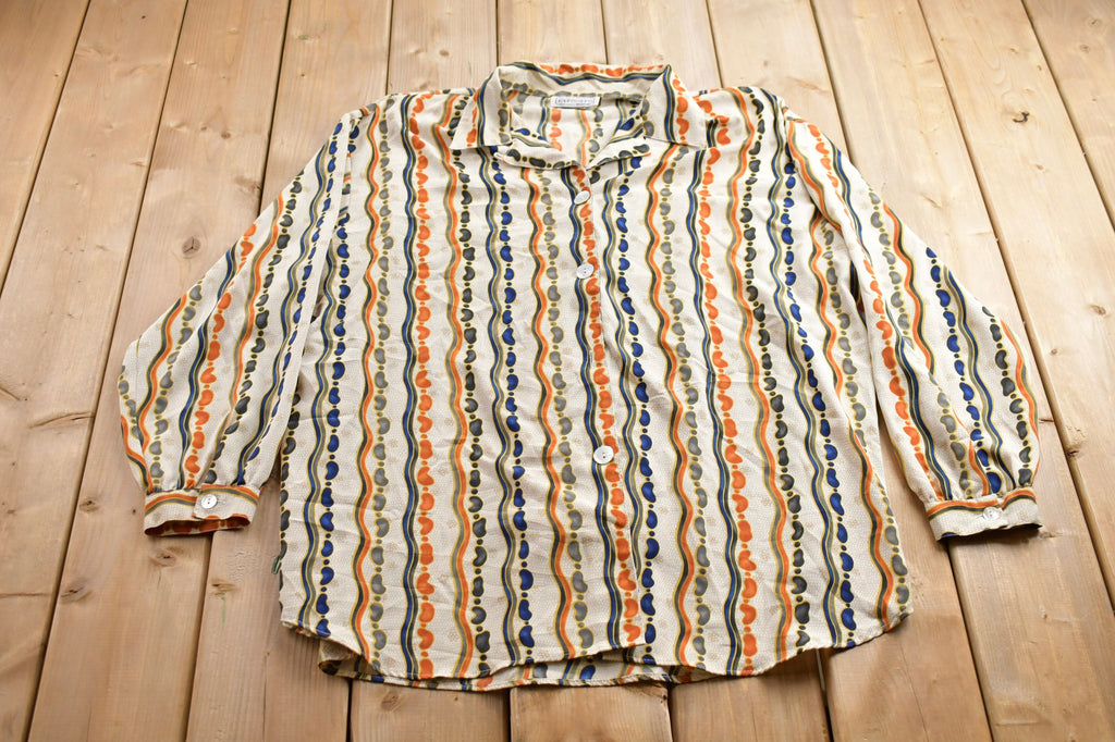 Vintage 1990s Impressions Funky Pattern Button Up Shirt