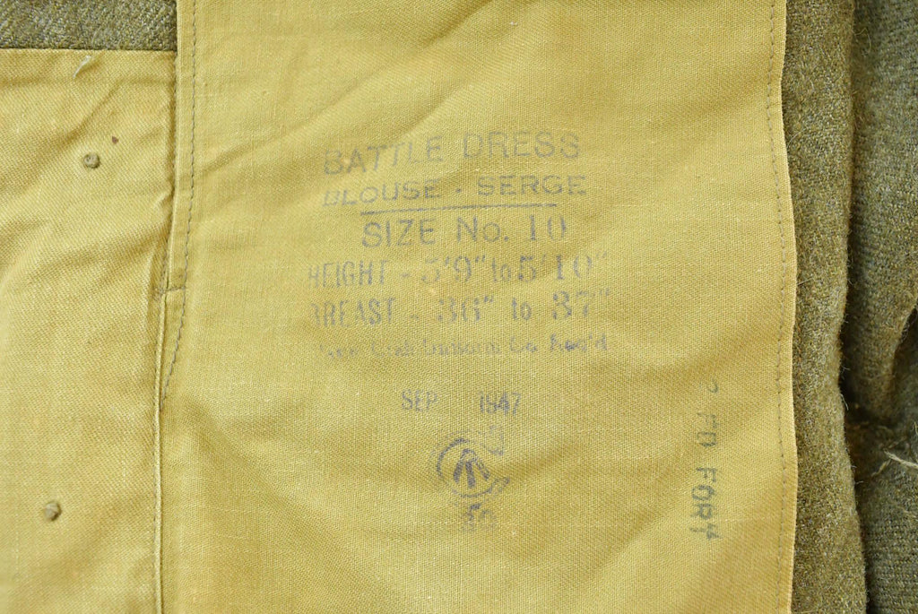 Vintage 1947 Military Battle Dress Button Up Wool Jacket Mens M