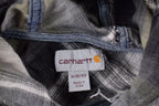 Vintage 1990s Kids Carhartt Plaid Henley Hoodie